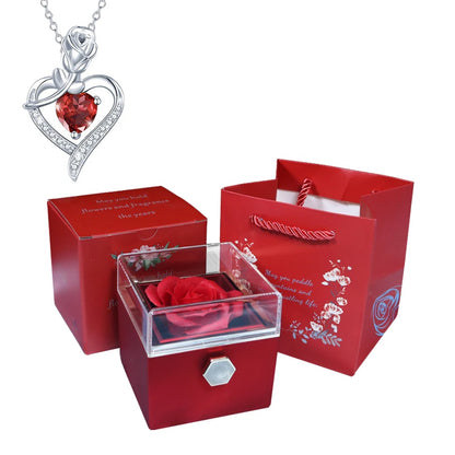 Valentine Soap Rose Jewelry Box with Necklace