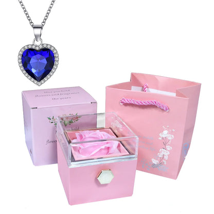 Valentine Soap Rose Jewelry Box with Necklace