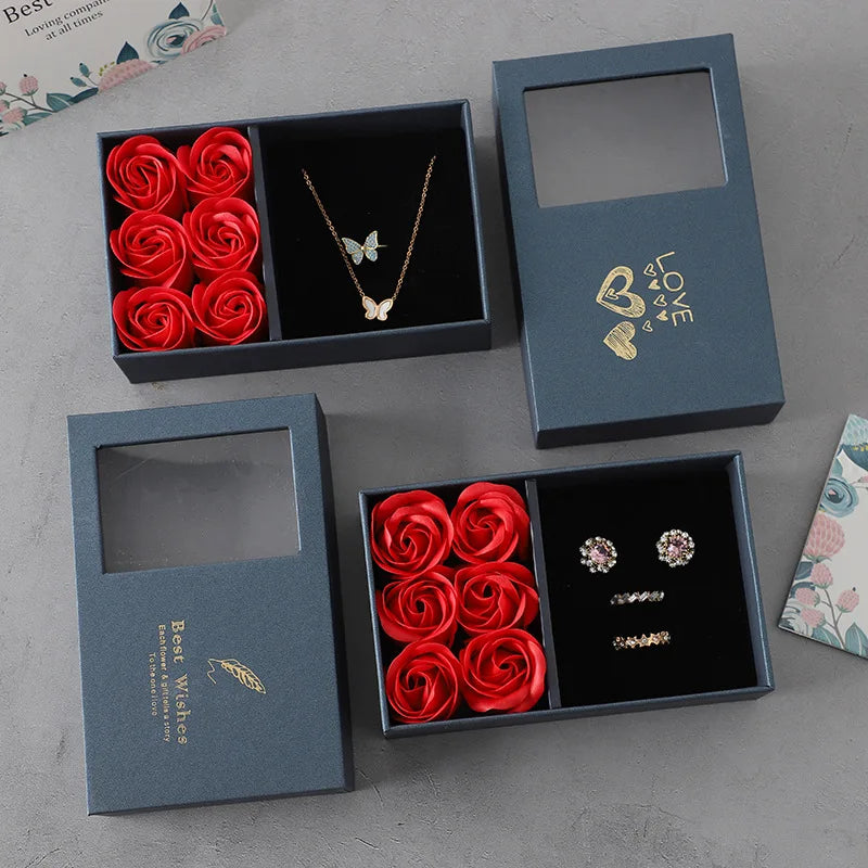 Flower Jewelry Box Six Roses Window Gift Box