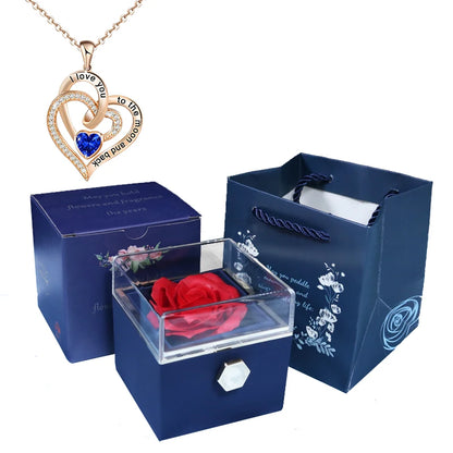 Valentine Soap Rose Jewelry Box with Necklace