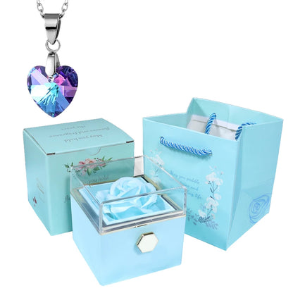 Valentine Soap Rose Jewelry Box with Necklace