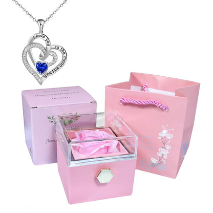 Valentine Soap Rose Jewelry Box with Necklace