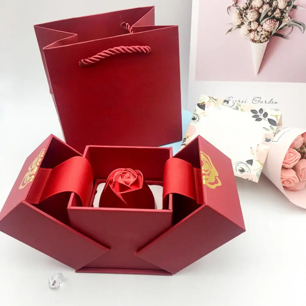 Rose Jewelry Box for Necklace Pendant Valentine's Day Gift