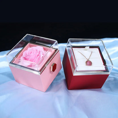 Valentine Soap Rose Jewelry Box with Necklace