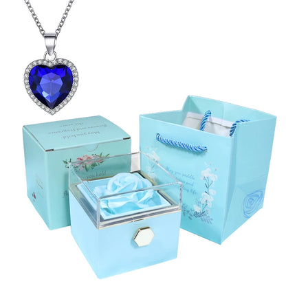 Valentine Soap Rose Jewelry Box with Necklace