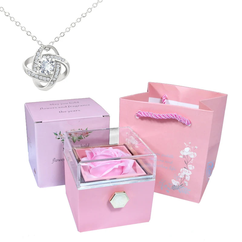 Valentine Soap Rose Jewelry Box with Necklace