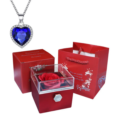 Valentine Soap Rose Jewelry Box with Necklace