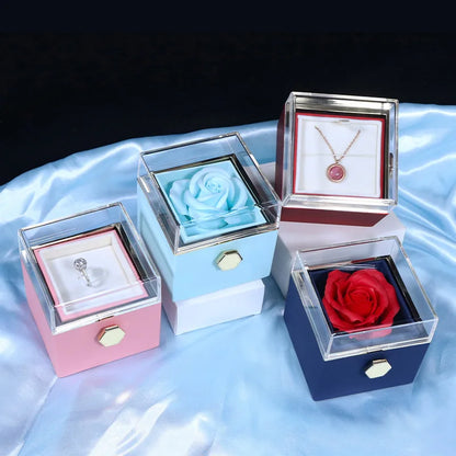 Valentine Soap Rose Jewelry Box with Necklace