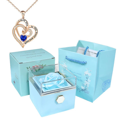 Valentine Soap Rose Jewelry Box with Necklace